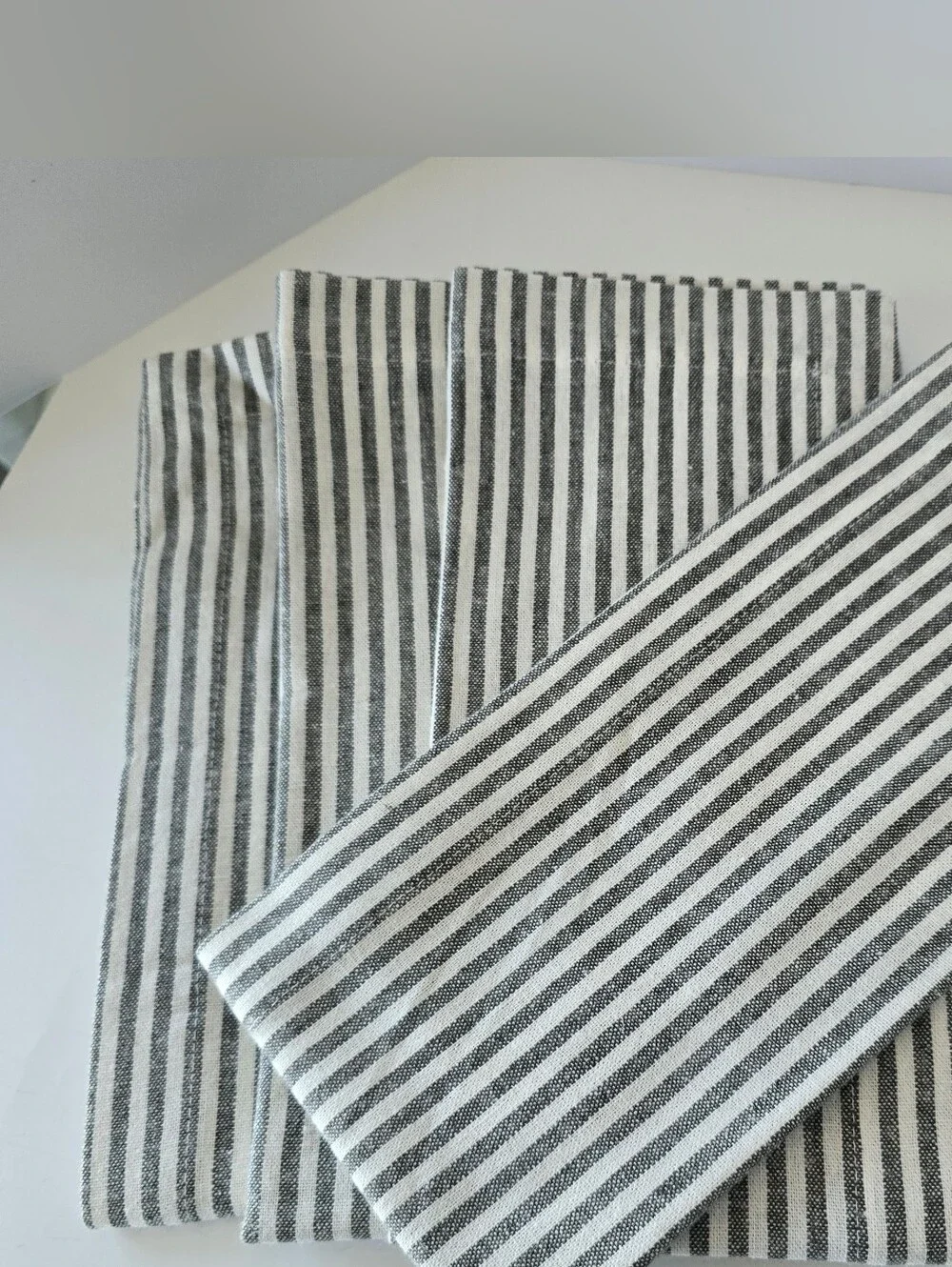 Set Of 4 Pottery Barn Pottery Barn Linen Cotton Striped Cloth Napkins. NWOT